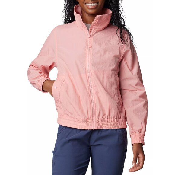 Columbia Women's Time Is‎ Right Windbreaker, Salmon Rose, XL - Picture 1 of 6